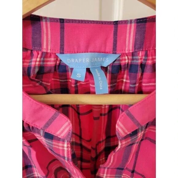 Draper james Loretta Shirt Dress in Pink Angie Plaid S NWOT $150 - Picture 6 of 7